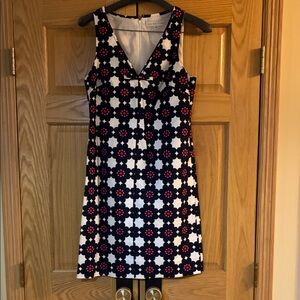 Trina Turk Black Navy and hot pink and red Floral Mini Dress